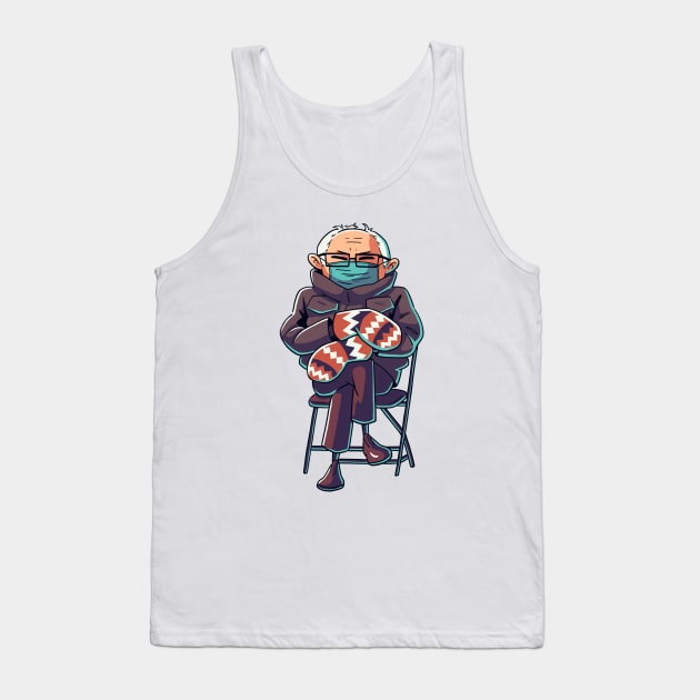 Bernie Sanders Inauguration Mittens Meme Tank Top by Geekydog